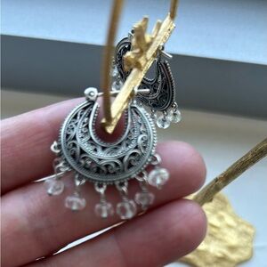 Filigree beaded hoop earrings